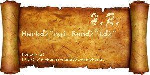 Harkányi Renátó névjegykártya